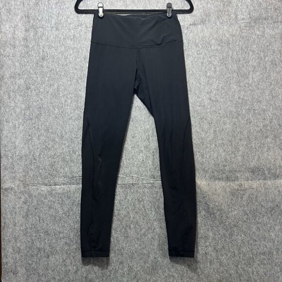 Yogalicious Leggings Small Black Leg Design Waist Pocket Mid Rise 26.5" Inseam - Picture 1 of 10